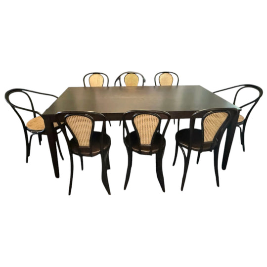 THONET No. B9 Le Corbusier Cane Chairs, No. 18 Cane Back Chairs & Unit Table