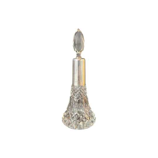 Antique Sterling Silver and Cut Glass Scent Bottle, London Hallmarked