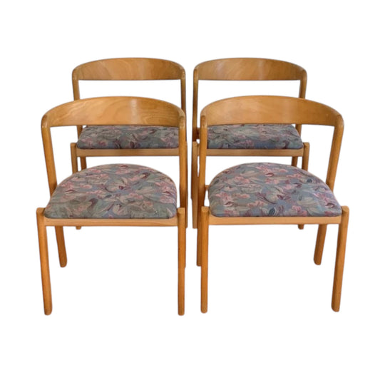 Set of 4 Original Danish Beech Dining Chairs by Vejle Møbelsnedkeri