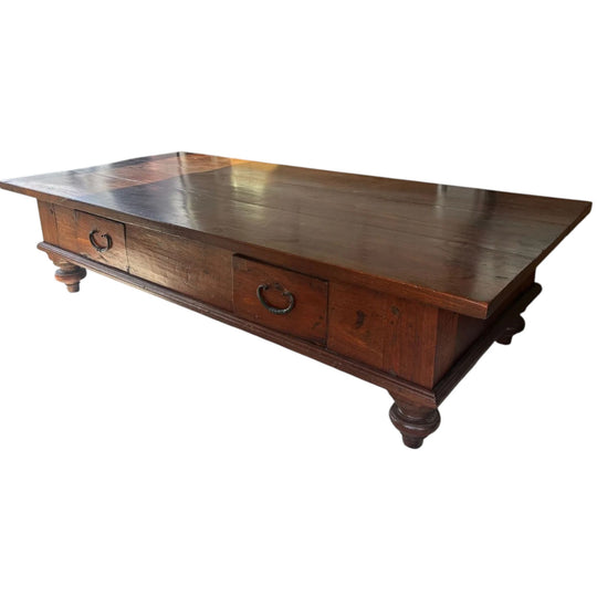 Hardwood antique coffee table