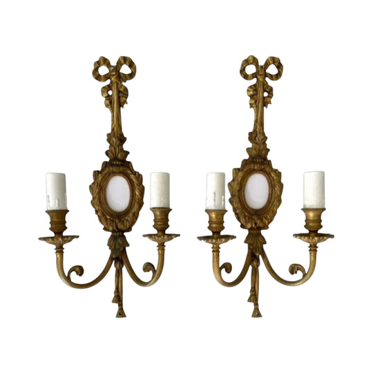 1890’s Pair of Antique Brass Sconces