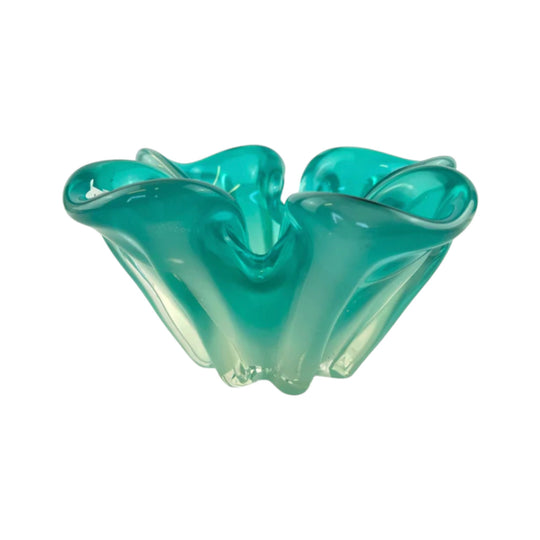 Light Blue Art Glass Dish