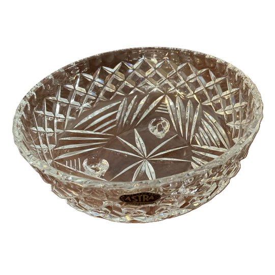 Astra Hand Cut Crystal Three Footed Bowl. Made in Germany.