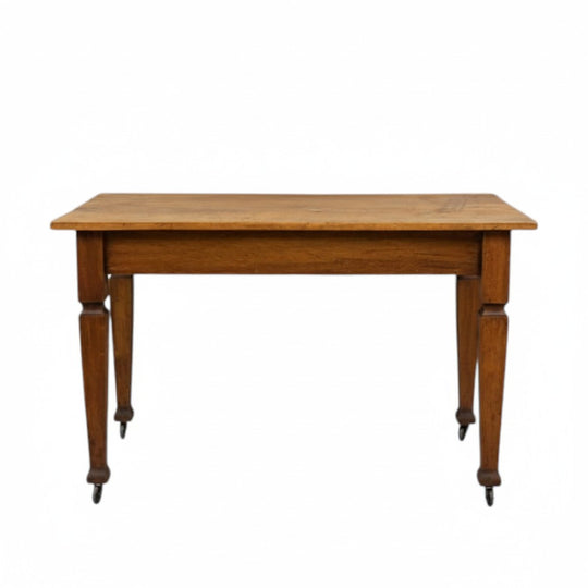 Vintage Pine School Desk on Wheels