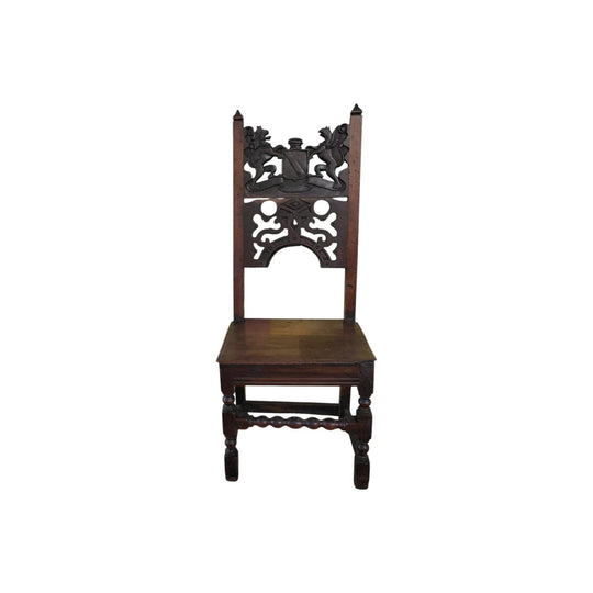 17th Century Armorial Carved Chair