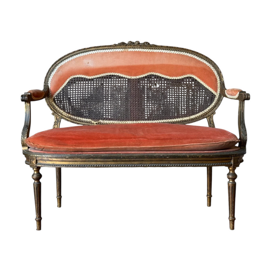 Antique French Louis XVI Caned Settee