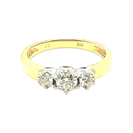 18ct gold diamond trilogy ring