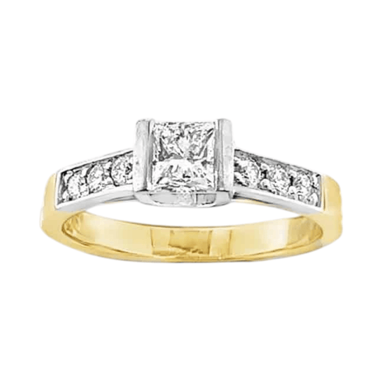 18ct gold princess cut diamond ring