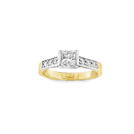 18ct gold princess cut diamond ring