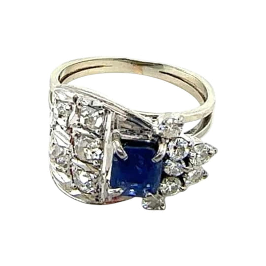 18ct gold sapphire and diamond fancy ring