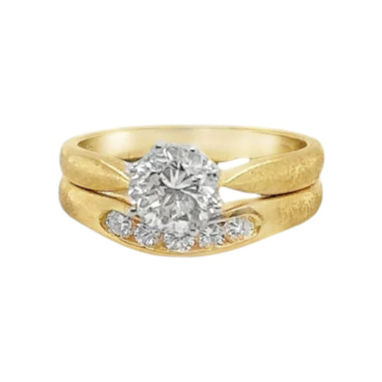 18ct solitaire diamond engagement and wedding ring set