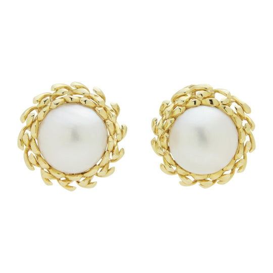 18kt Gold Mabe Pearl Earrings