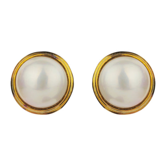 18kt Mabe Pearl Earrings by Cellino