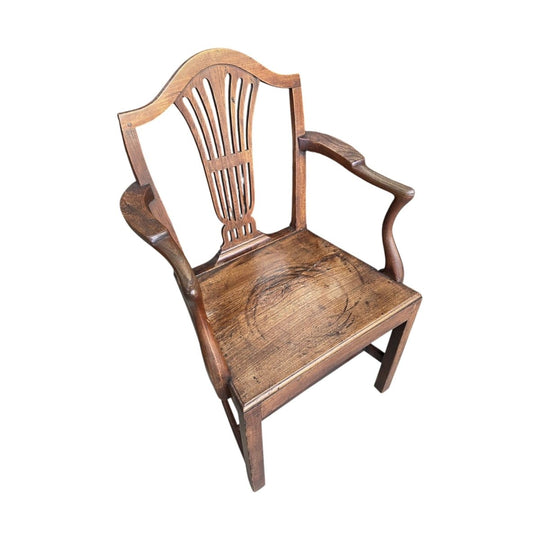 18th century Country Elmwood Elbow Chair
