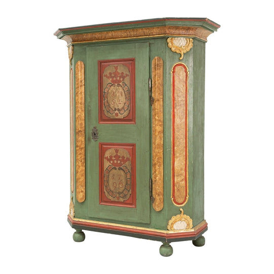 18th Century Folk Art Painted Bridal Cabinet