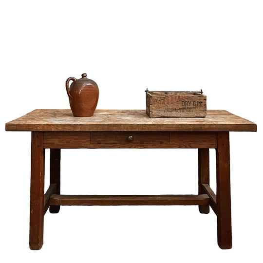 18th-Century French Farmhouse Kitchen Table, Lower Normandy, Walnut & Chestnut, c.1780