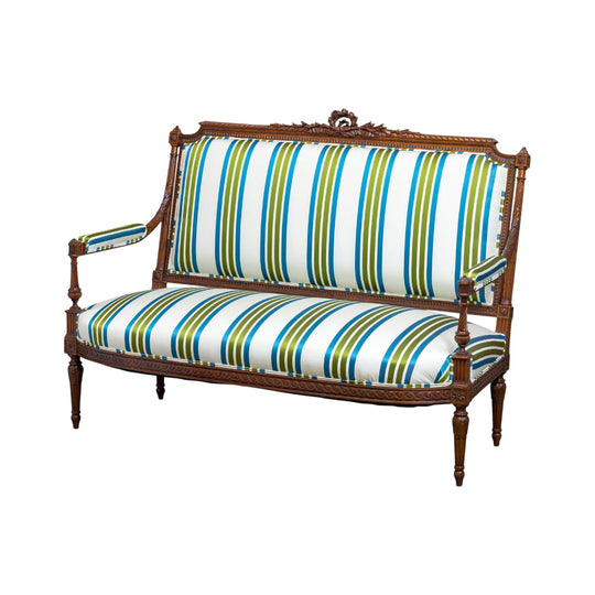 18th Century, French, Louis XVI Walnut Settee