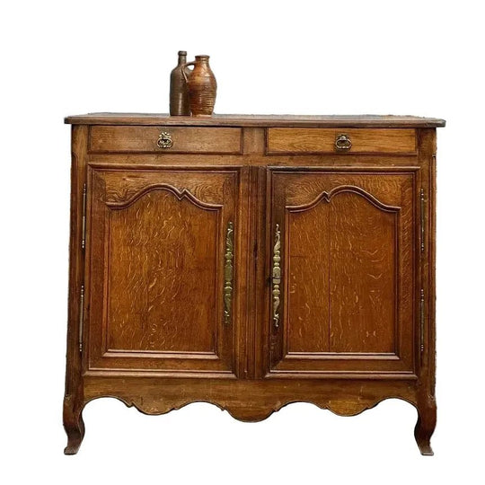 18th-Century French Provincial Louis XV Buffet Sideboard, Light Brown Finish