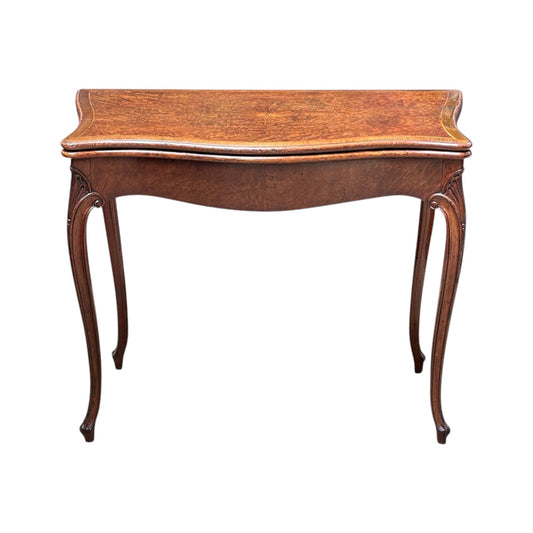 18th century Hepplewhite Serpentine inlaid fold over card table c.1780 | Bazaa | Designer, Vintage and Antique Furniture