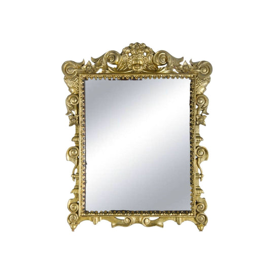 18th Century Italian baroque style carved gilt wood framed mirror