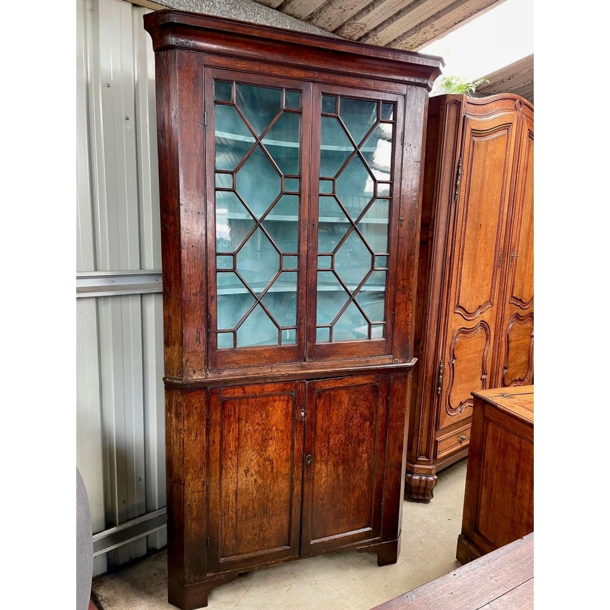 18th Century Oak Country House Corner Display Cabinet | Bazaa | Designer, Vintage and Antique Furniture