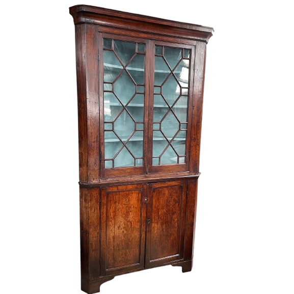 18th Century Oak Country House Corner Display Cabinet | Bazaa | Designer, Vintage and Antique Furniture