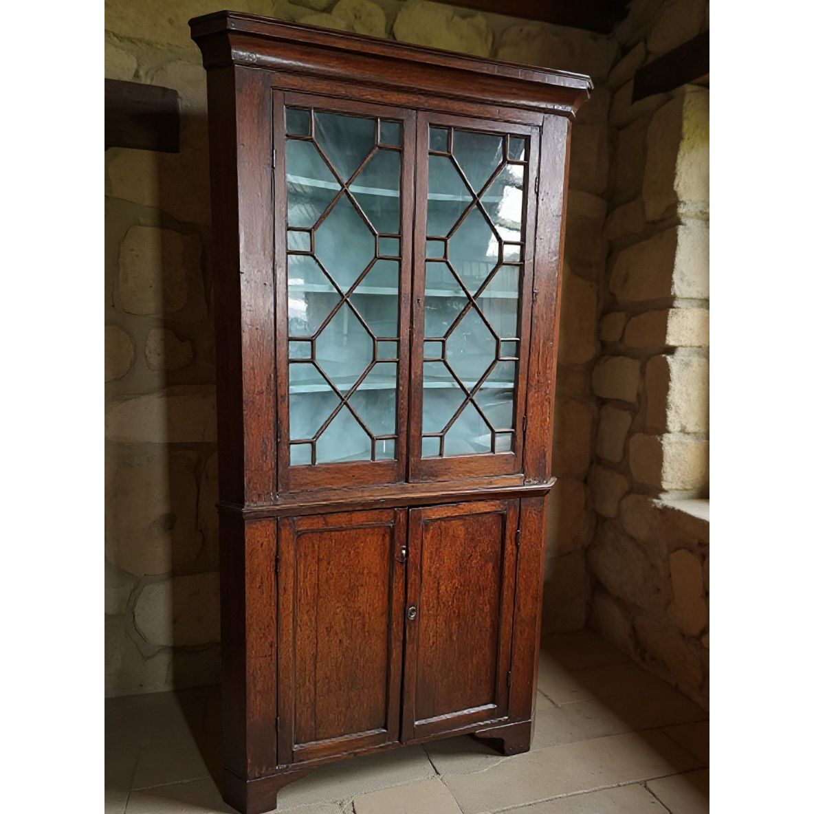 18th Century Oak Country House Corner Display Cabinet | Bazaa | Designer, Vintage and Antique Furniture