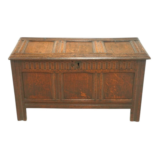 18th-century oak panelled coffer
