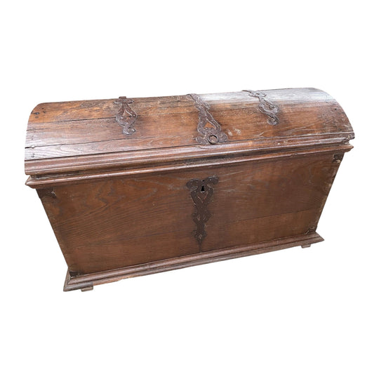 18th century Spanish Oak & Iron Domed top chest