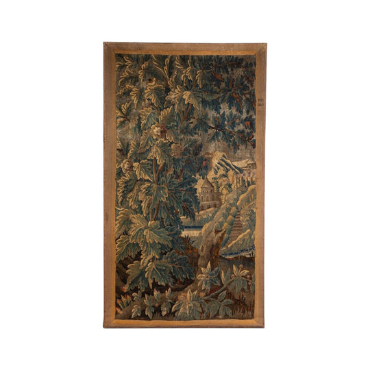 18th Century Verdure Tapestry Stretchered onto Frame