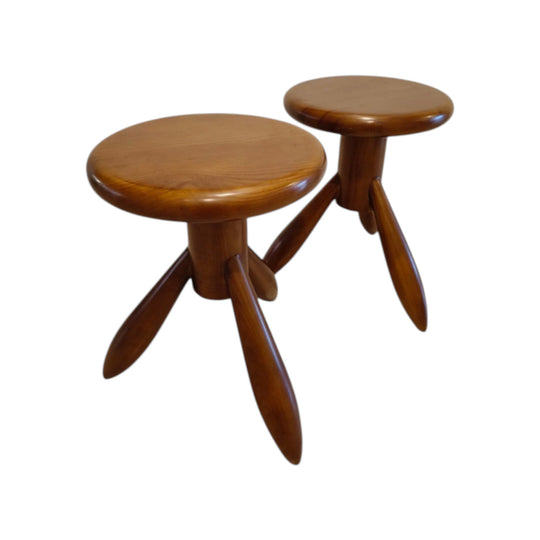 MCM Retro Solid Ashwood Stools by Artek