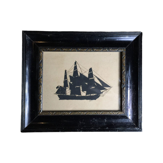 Early Victorian silhouette of a ship, C. 1845