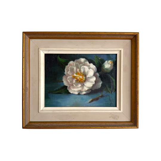 White camellia oil painting