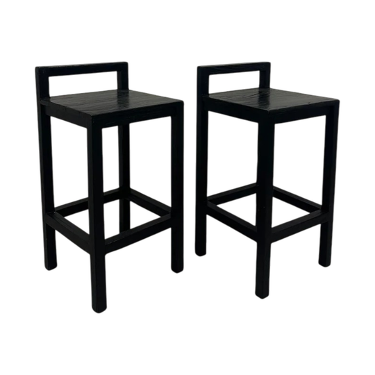 MCM HOUSE | JUDD BLACK OUTDOOR BAR STOOL X2