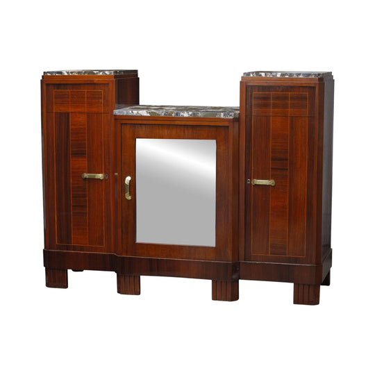 1920s French Art Deco Marble Topped Sideboard