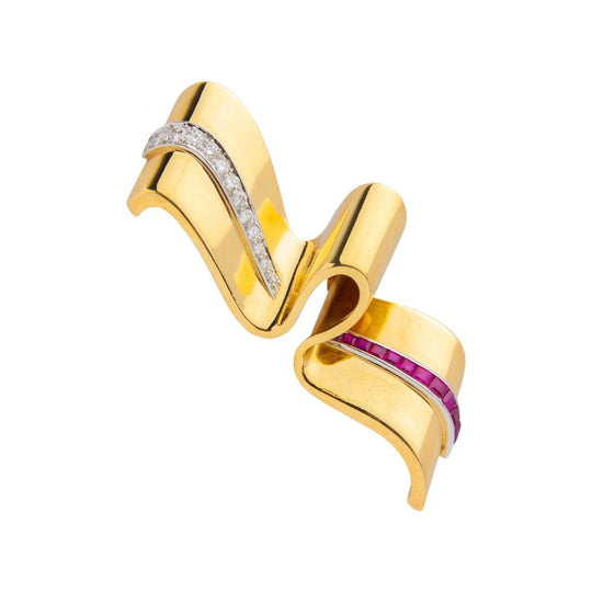 1940s Ruby & Diamond Brooch by Tiffany & Co