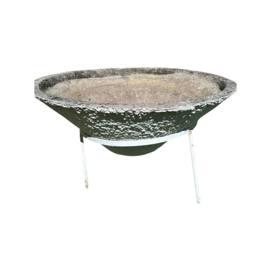 1950s Conical Concrete Planters on Metal Stand (2 available)