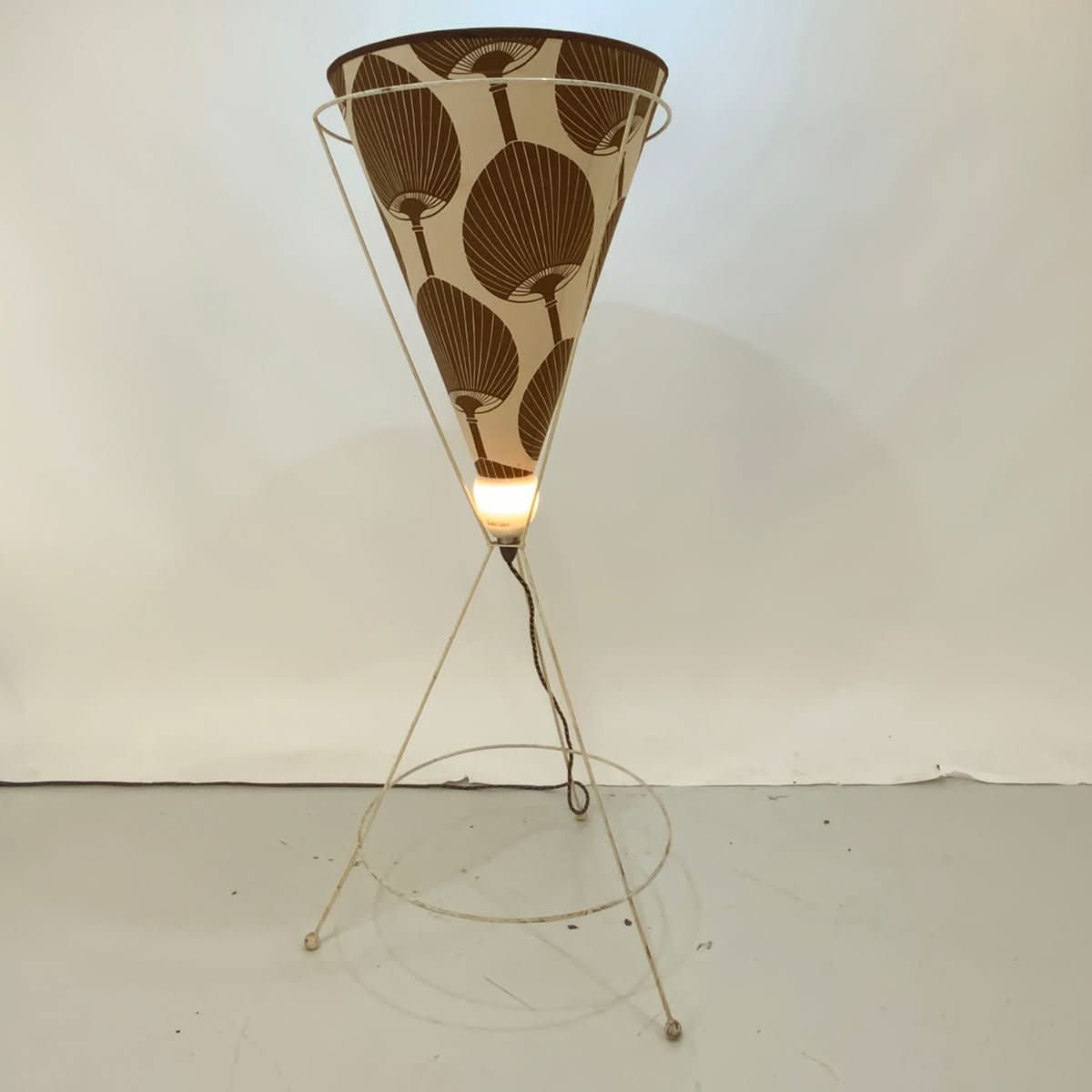 1950s Floor Lamp - refurbished with new Florence Broadhurst shade | Bazaa | Designer, Vintage and Antique Furniture