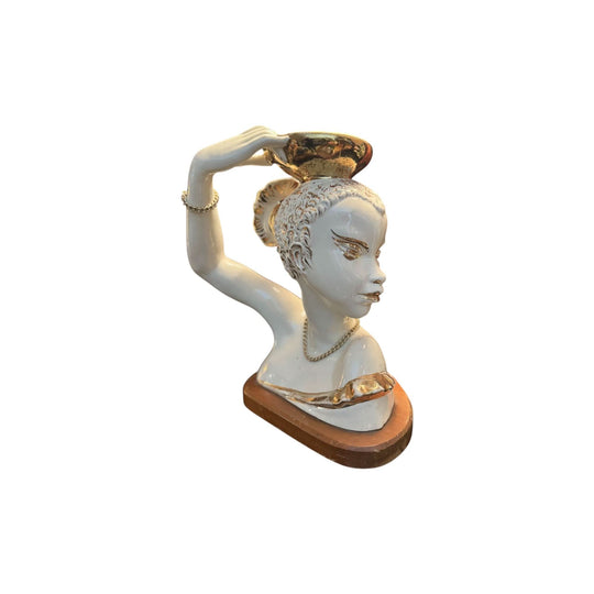 1950s Italian Ceramic lady lamp