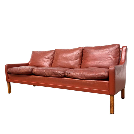 1960's Danish Stooby Leather three Seater