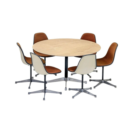 1960s Eames for Herman Miller Dining Table Platner-Edge Italian Travertine Top