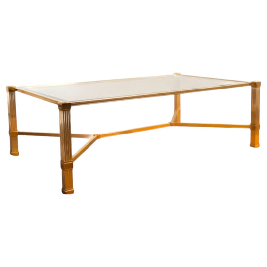 1960s French brass coffee table - attributed to Pierre Vandal