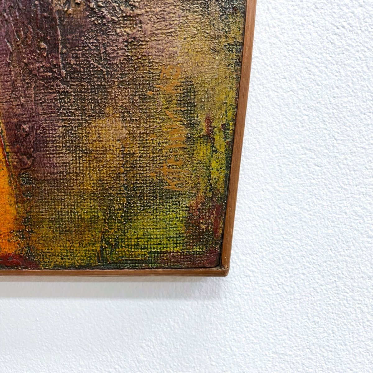 1963 Oil On Hessian On Board 'Corona' Abstract Painting Signed Michael Digby Kitching* | Bazaa | Designer, Vintage and Antique Furniture