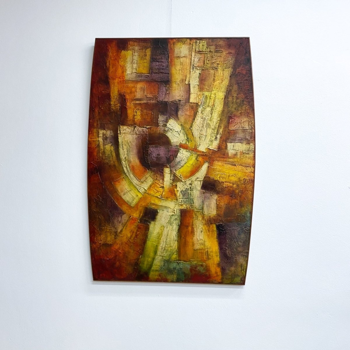 1963 Oil On Hessian On Board 'Corona' Abstract Painting Signed Michael Digby Kitching* | Bazaa | Designer, Vintage and Antique Furniture