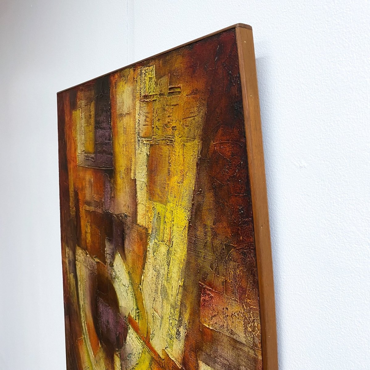 1963 Oil On Hessian On Board 'Corona' Abstract Painting Signed Michael Digby Kitching* | Bazaa | Designer, Vintage and Antique Furniture