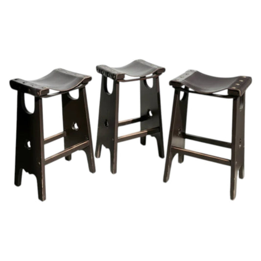 1970s Australian Mid - Century Modern Spanish Revival Davis Stools – Set of 3 (Revive) | Bazaa | Designer, Vintage and Antique Furniture