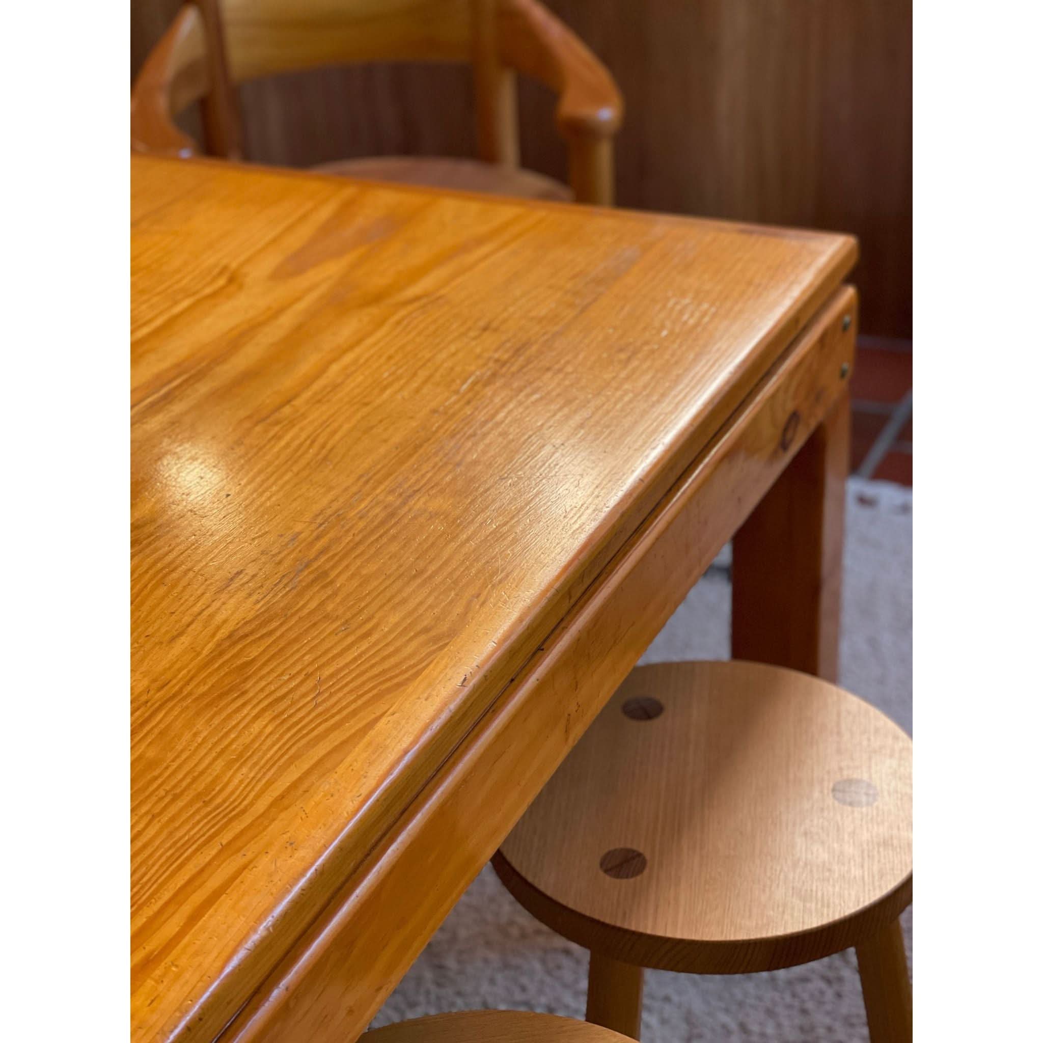 1970's brutalist pine dining table | Bazaa | Vintage, Designer and Antique Interiors