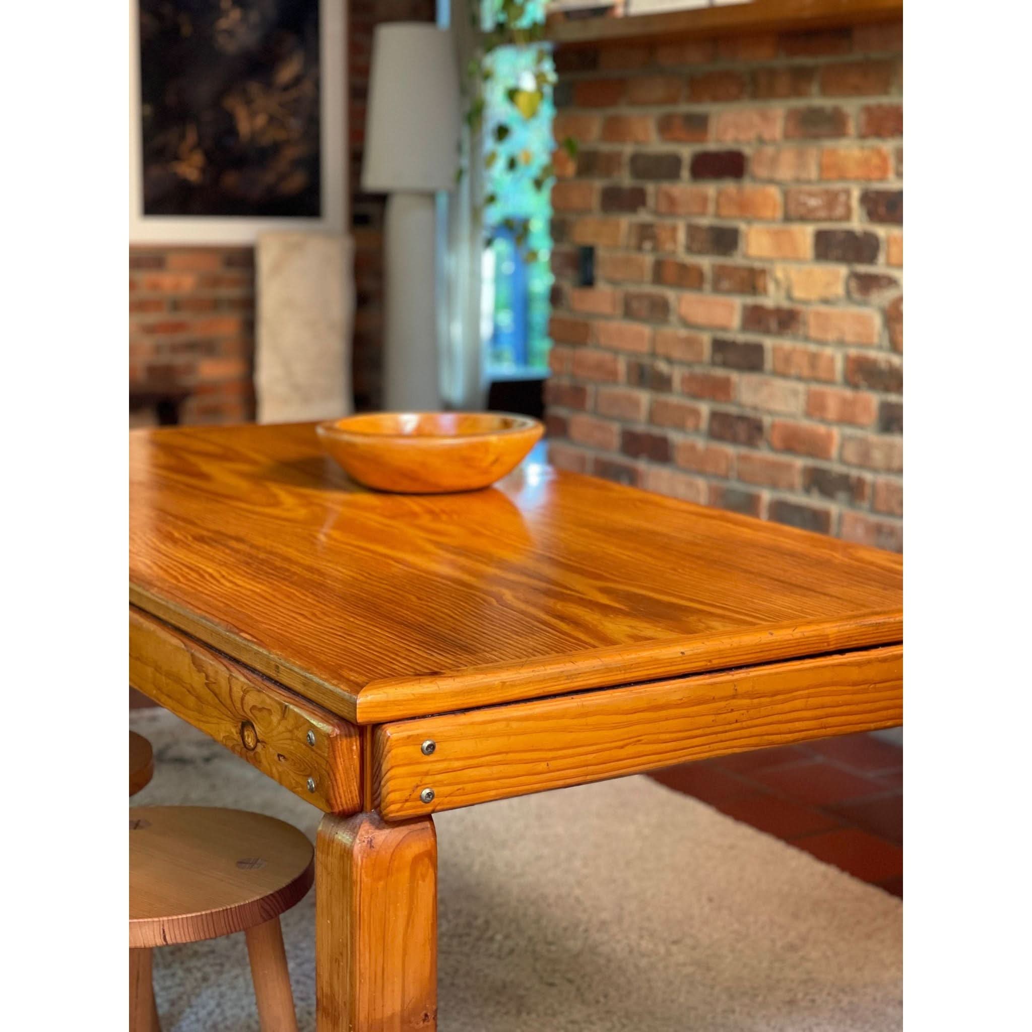1970's brutalist pine dining table | Bazaa | Designer, Vintage and Antique Furniture