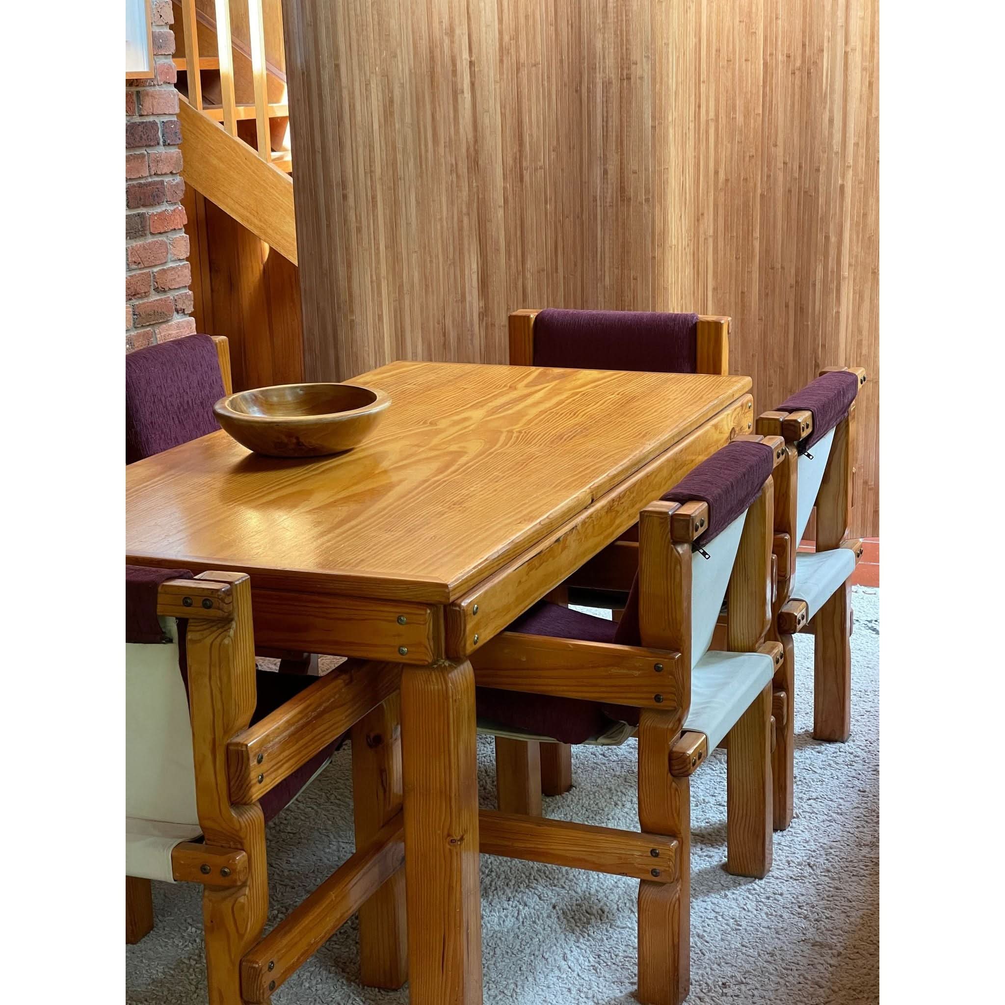 1970's brutalist pine dining table | Bazaa | Designer, Vintage and Antique Furniture