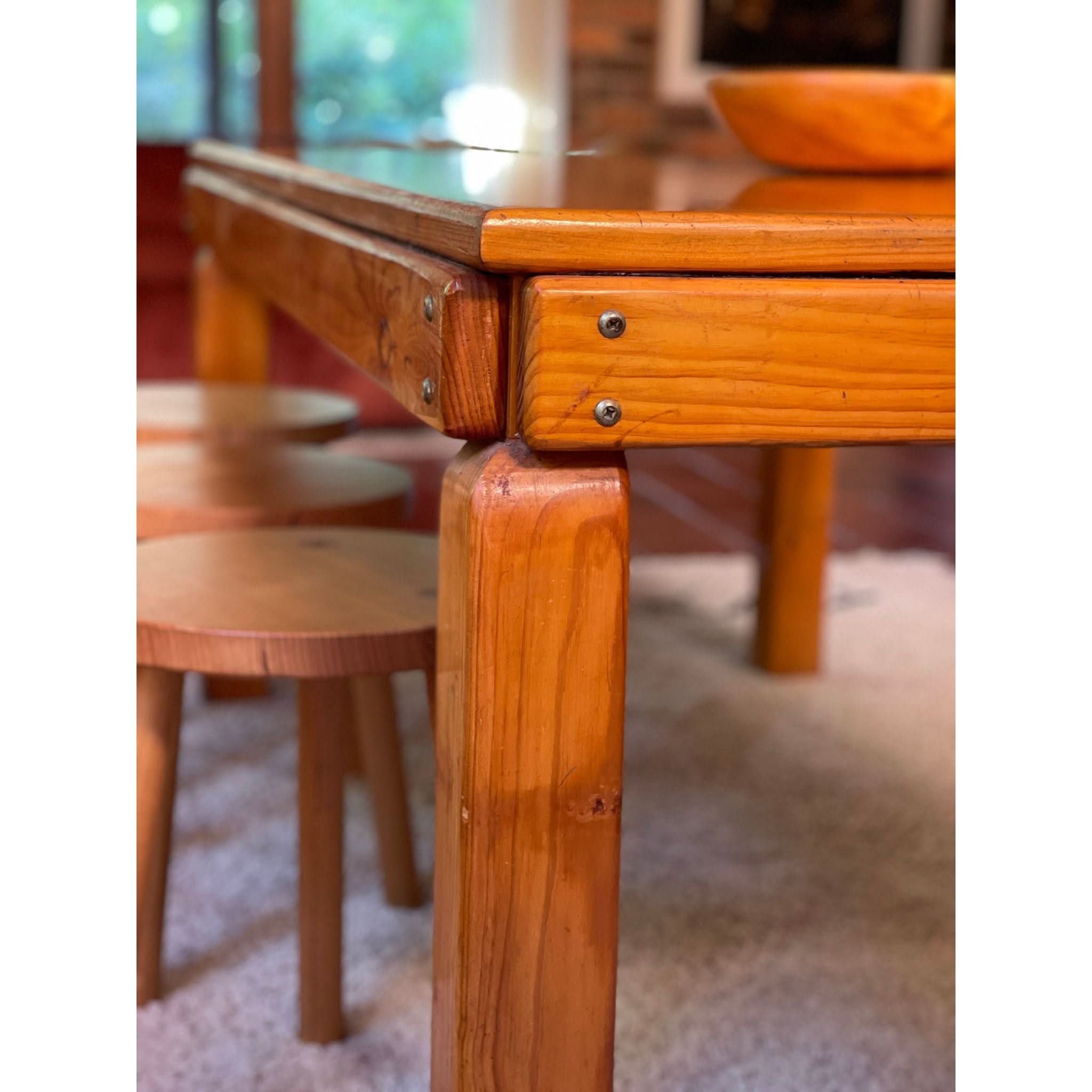 1970's brutalist pine dining table | Bazaa | Designer, Vintage and Antique Furniture